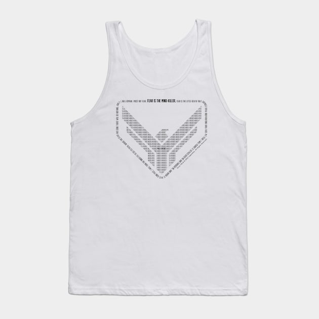 DUNE 2022 - HOUSE ATREIDES - FEAR LITANY - BADGE WORD ART white Tank Top by kooldsignsflix@gmail.com